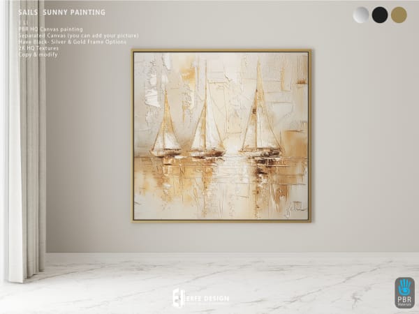 Sails Sunny Painting 1 LI Gold Frame [Erfe Design]