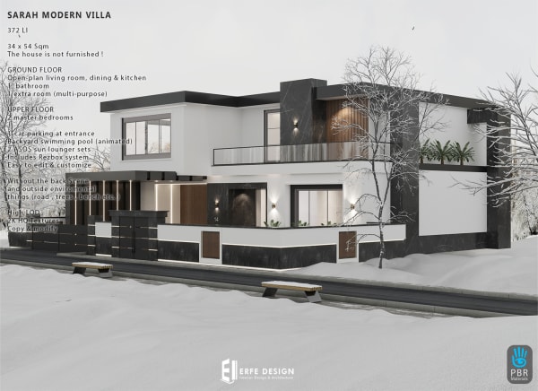 Sarah Modern Villa 372 LI 34x56  [Erfe Design]