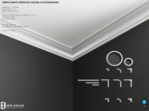 Simple White Modular Ceiling Plasterboards [Erfe Design]*