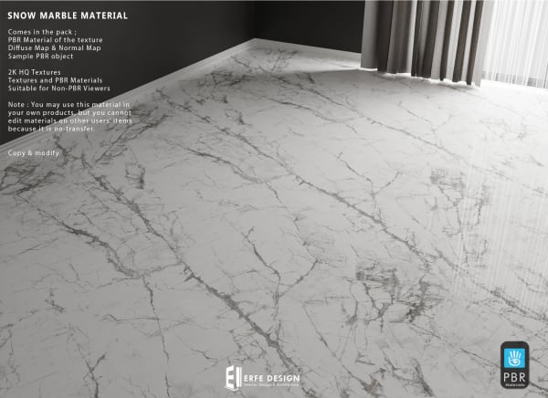 Snow Marble Material PBR - Erfe Design*