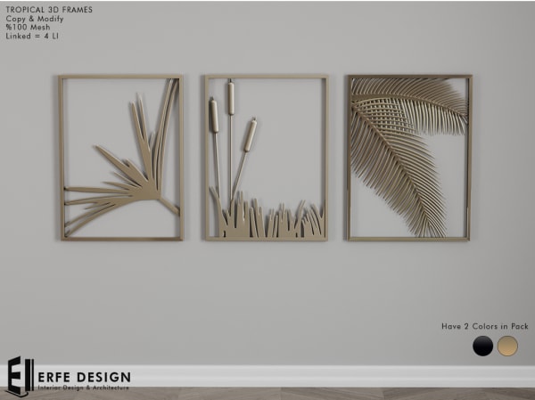 Tropical 3D frames 2 colored  3Pcs 4 LI [Erfe Design] *