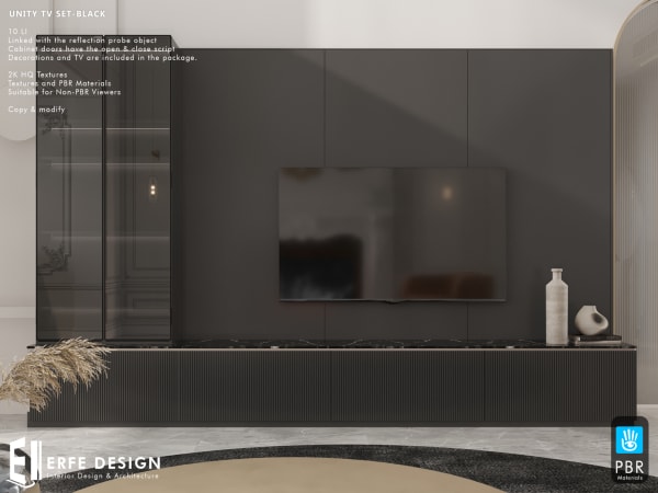 Unity TV Set - Black 9 LI PBR [Erfe Design] *
