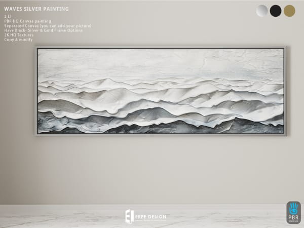 Waves Silver Painting 2 LI Rectangle [Erfe Design]