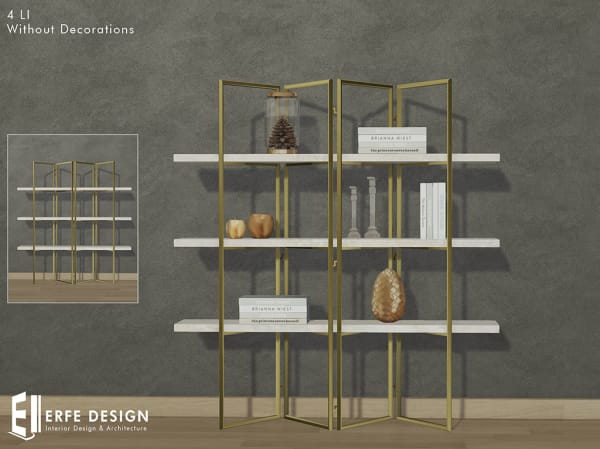Zigzag bookcase 4 LI  without decorations [Erfe Design] PACK