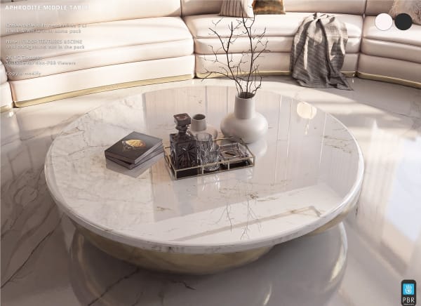 Aphrodite Middle table Black & White v