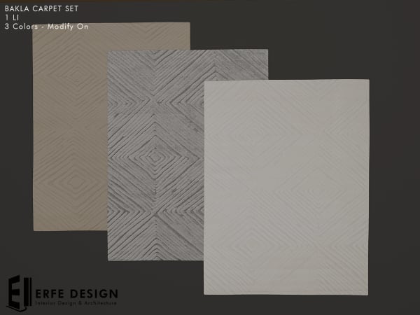 Bakla carpet set 3Colors 1 LI [Erfe Design] *