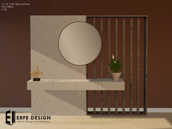 Bona Entry dresser with Mirror 11 LI [Erfe Design] PACK