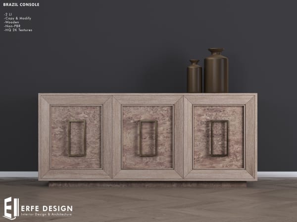 Brazil Console Wooden 2 LI with decor [Erfe Design] *