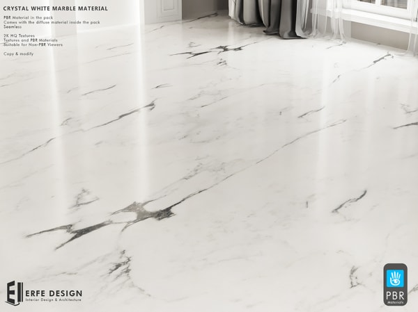 Crystal white marble PBR Material *