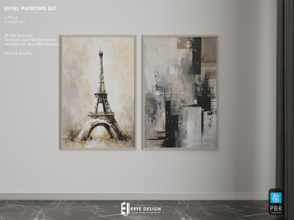 Eiffel Painting Set 2 Pcs 1 LI [Erfe Design]*