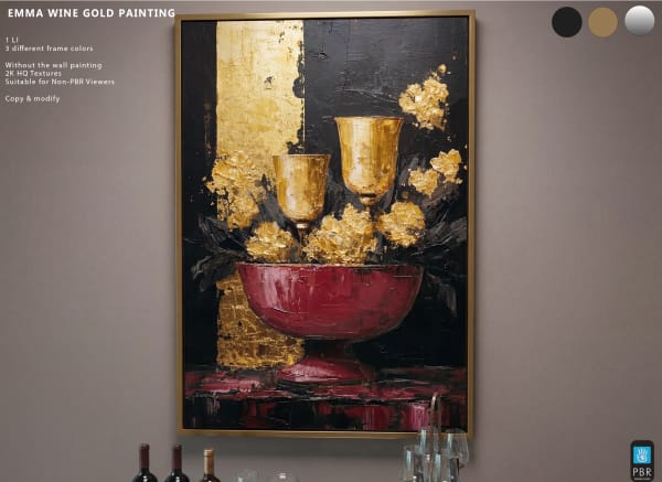 Emma Wine Gold painting 3 different colors