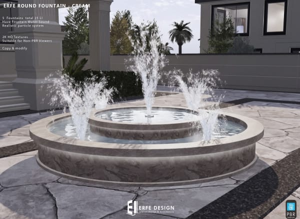 Erfe Round Fountain Cream Marble 25 LI