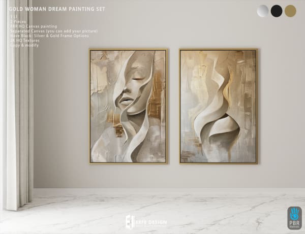 Gold Woman Dream Painting Set 1 LI [Erfe Design]