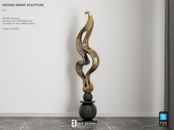 Golden Smoke Sculpture 5 LI Golden [Erfe Design]*