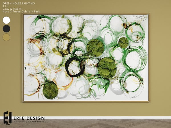 Green Holes Painting Set 3 Frame Colors [Erfe Design]*