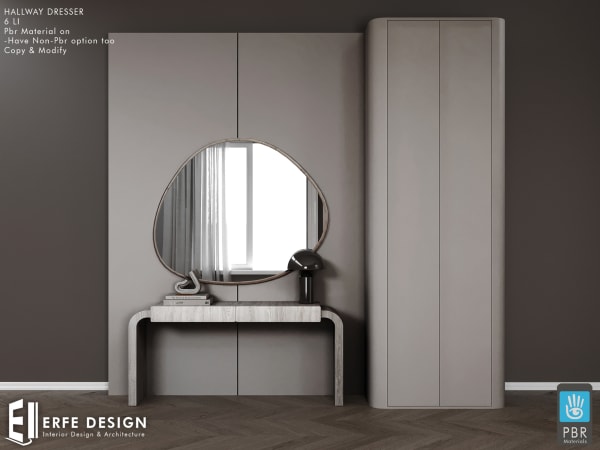 Hallway dresser and wall PBR   6 LI [Erfe Design] PACK