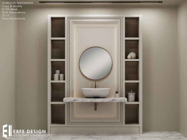 Horizon Washbasin 23 LI with decors [Erfe Design] *