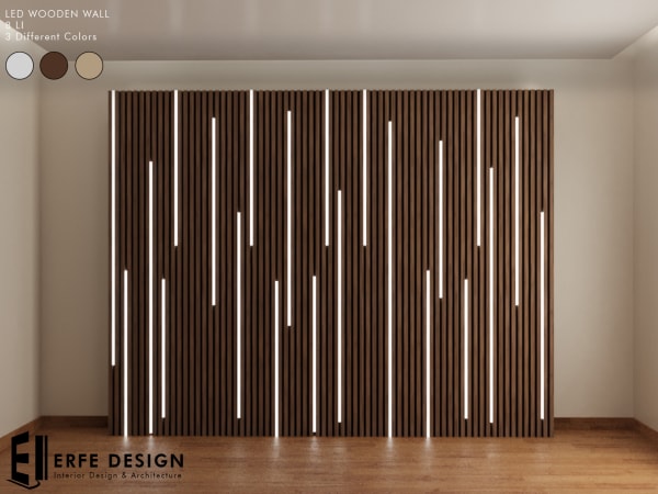 Led Wooden Wall 3 Colored 8 LI [Erfe Design] *