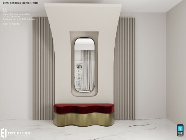 Lips resting bench 9 LI PBR & Legacy Erfe Design]*