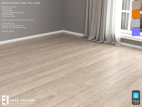 Marco Cream Wooden Floor Material PBR - Erfe Design *