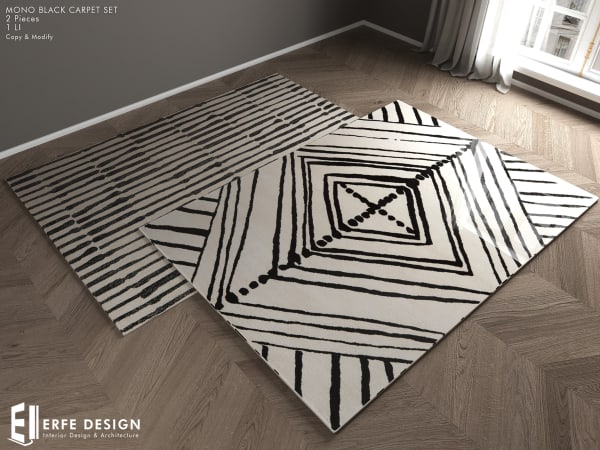 Mono Black Carpet 1 LI -2pcs  [Erfe Design] *