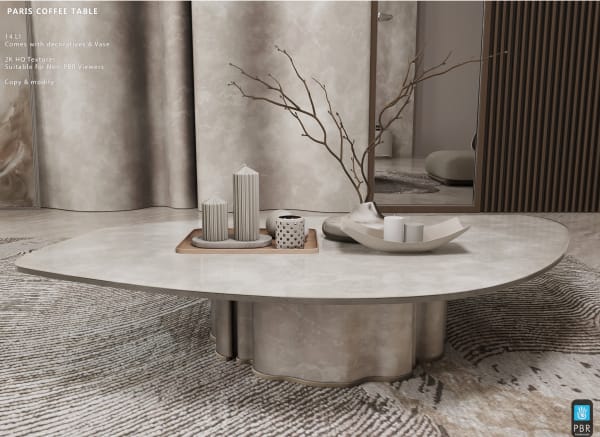 Paris Coffee table with decors 14 LI [Erfe Design]*