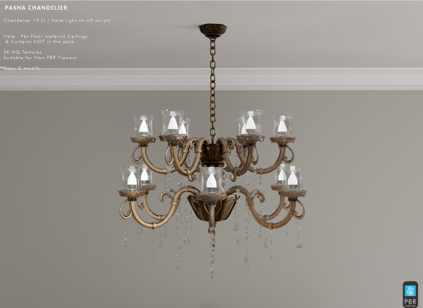 Pasha Luxurious Golden Chandelier PBR [Erfe Design]*