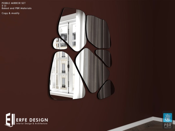 Pebble Mirror Set 5 LI [Erfe Design] PACK