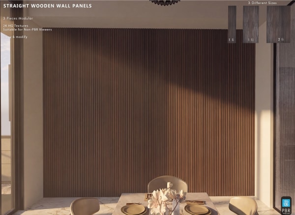 Straight Wooden Wall Pieces set