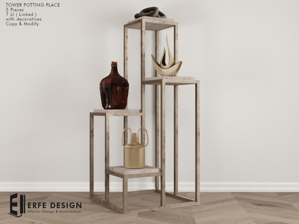Tower Potting Place  2color 7 LI with decors [Erfe Design] *