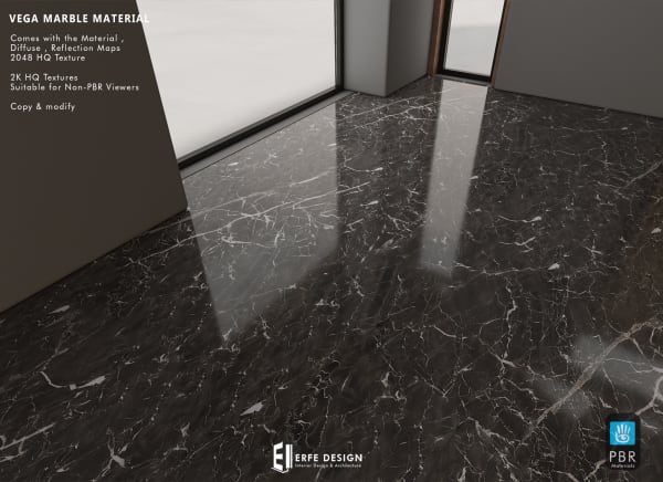 Vega Marble Black PBR  Material   - Erfe Design*
