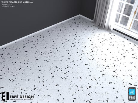 White Terazzo Seamless Floor PBR Material  [Erfe Design] *