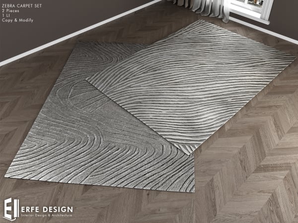 Zebra Carpet set 2 Pieces 1 LI [Erfe Design] *