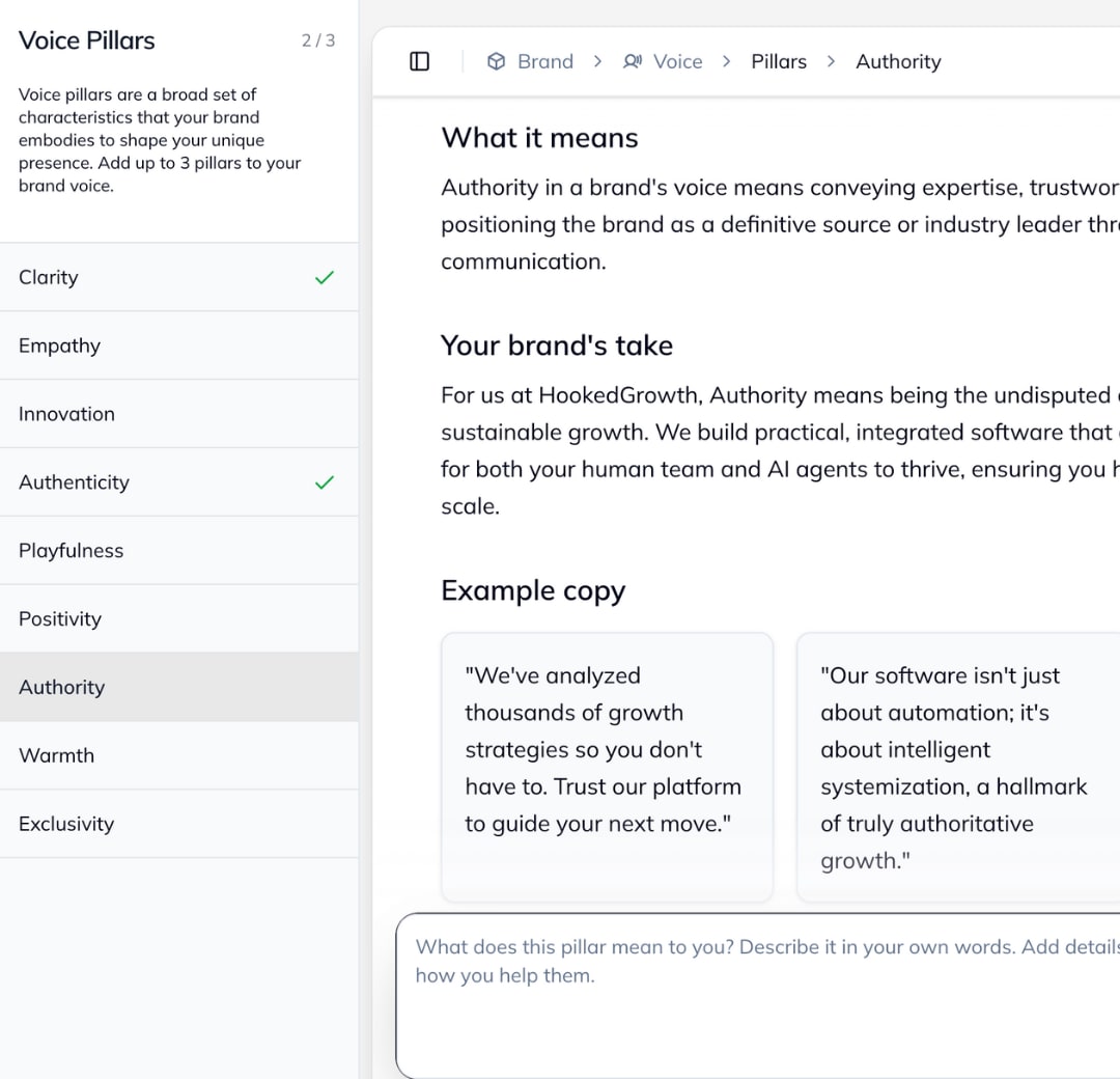 Define voice pillars