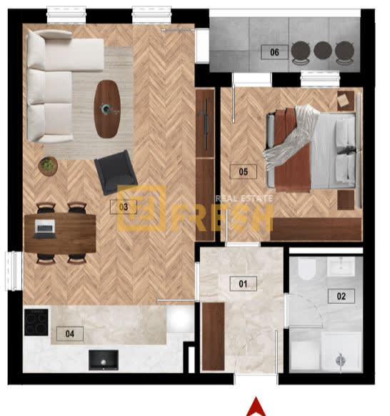 1+1 Wohnung in Zabjelo, Podgorica: 55m² für 121.350 EUR 5