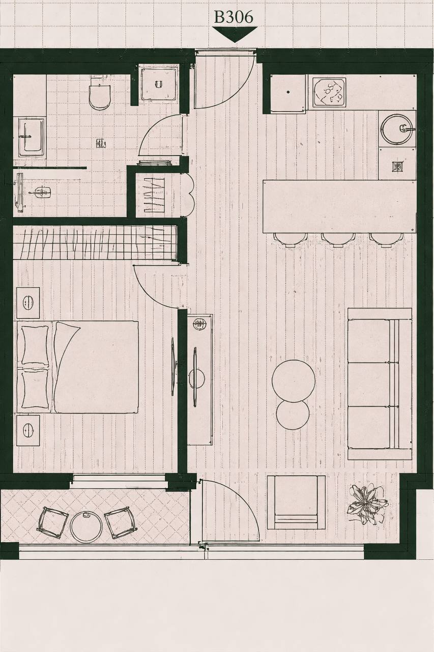 Tivat Mrčevac'ta 181,419 EUR'luk 1+1 Daire 4