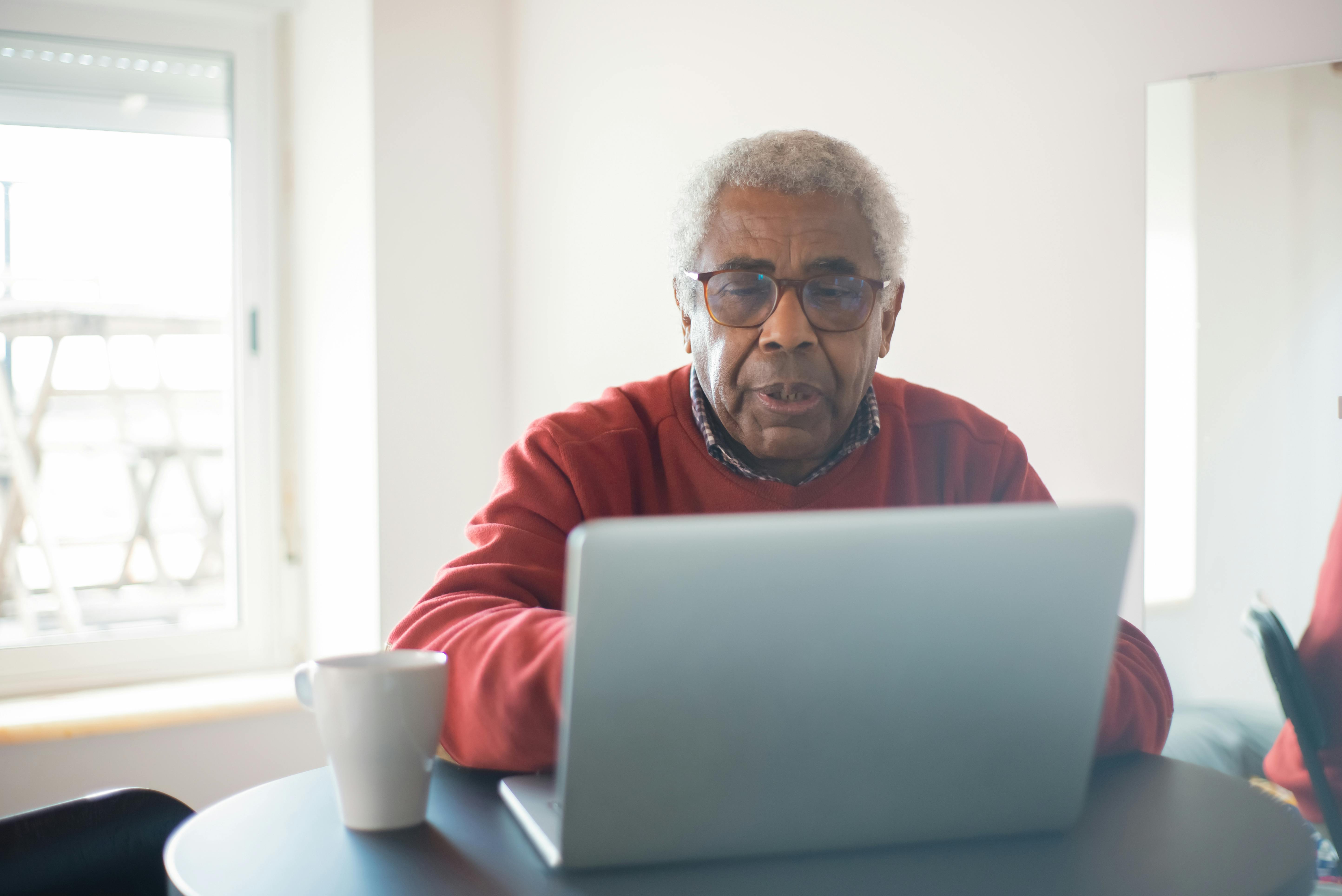 Landlord at laptop