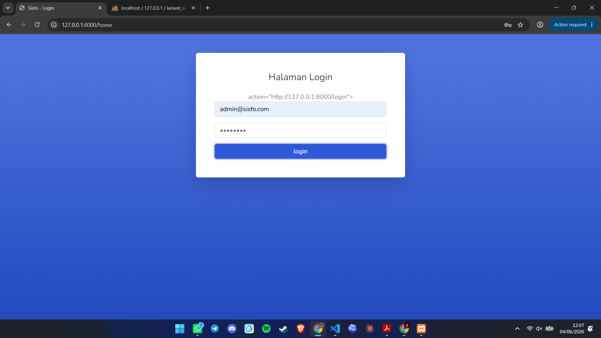 Kustomisasi Halaman Login view 4