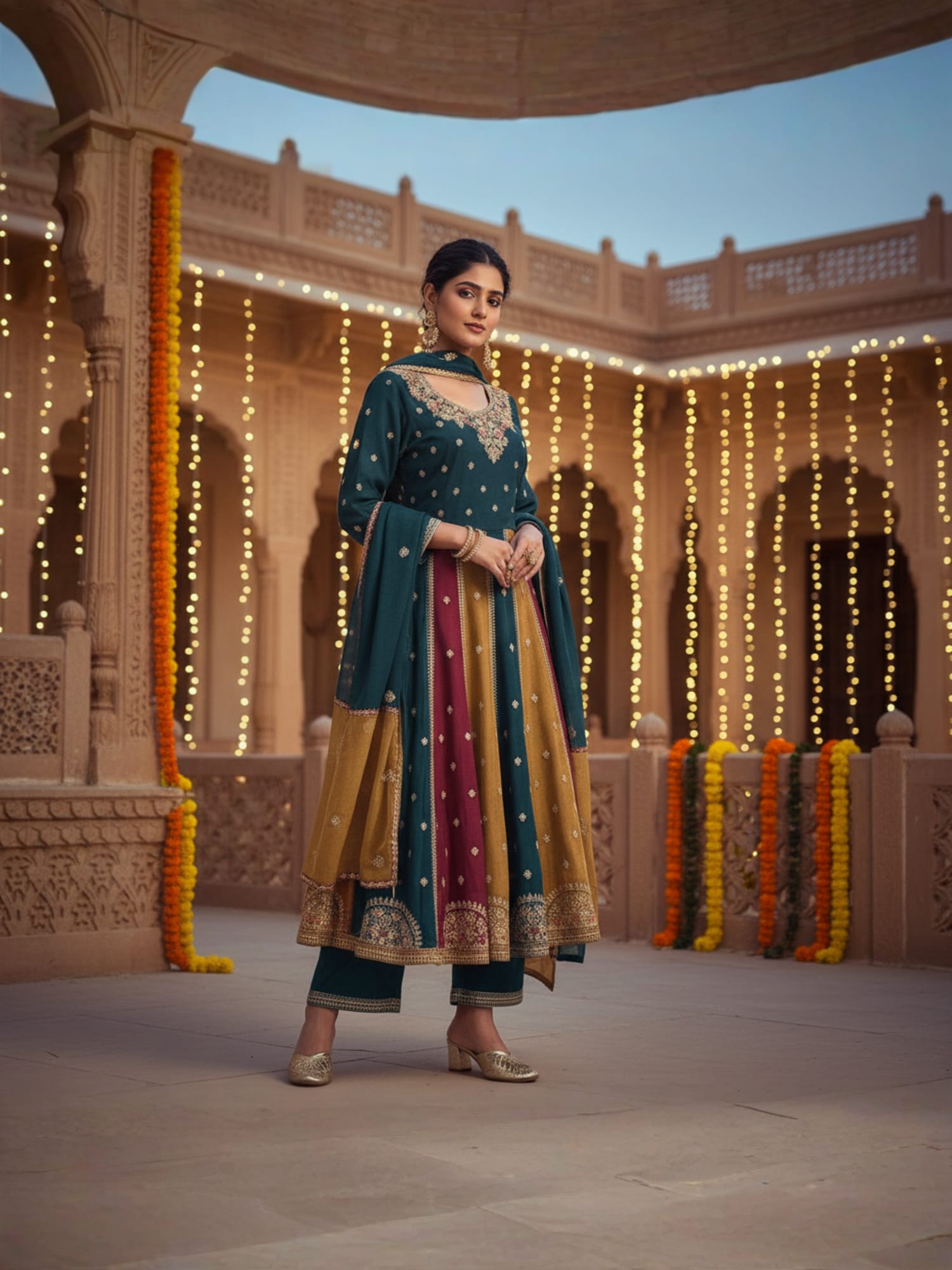 Royal Festive Anarkali Set - B