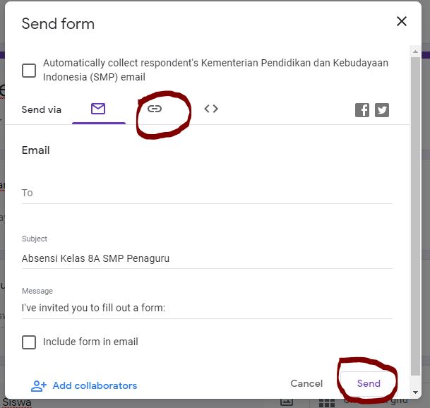 Cara Membuat Absensi Online Di Google Form www.penaguru.com