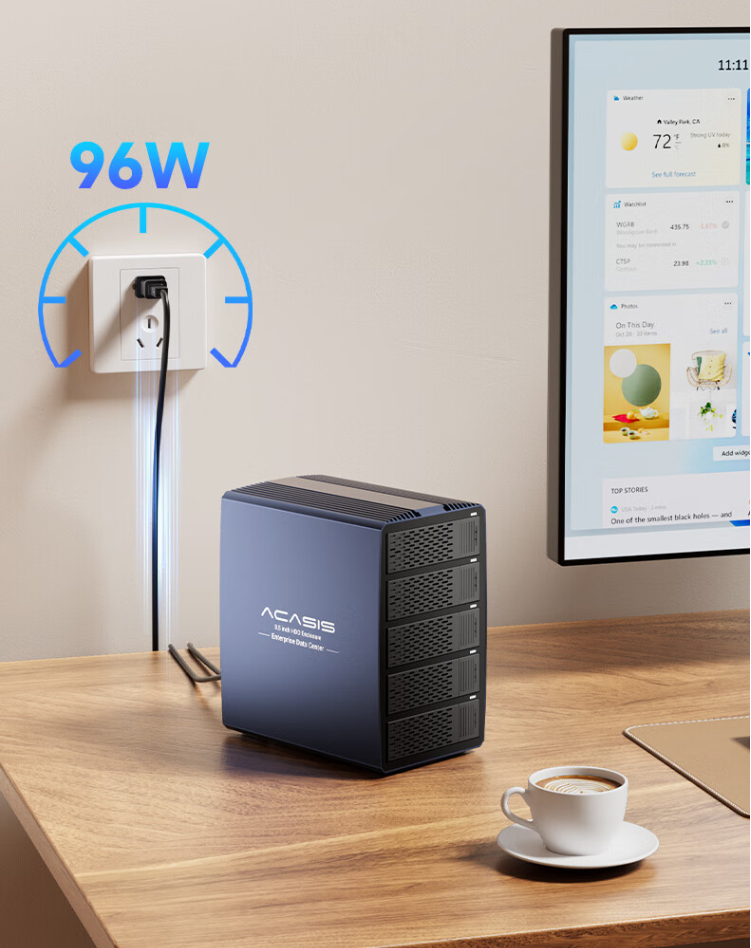 ACASIS Dual-Bay 2.5"/3.5" SATA RAID Enclosure (USB 3.0) — 2.5" / 3.5" SATA I/II/III HDD or SSD, USB-A / USB-C 3.0 (SATA-to-USB, JMS561 controller)