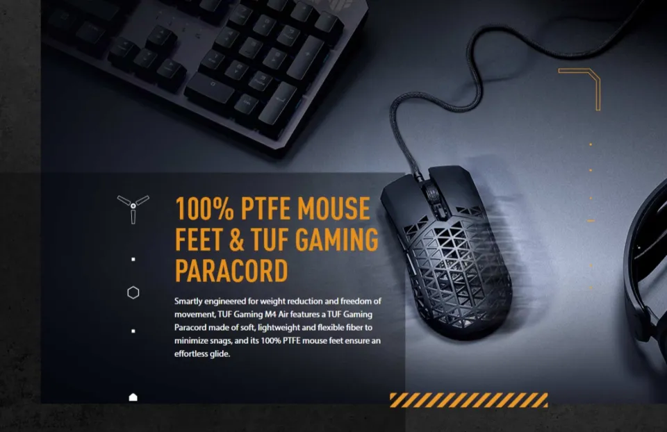 ASUS TUF Gaming M4 Air — Wired Gaming Mouse, 16,000 DPI, 47 g lightweight