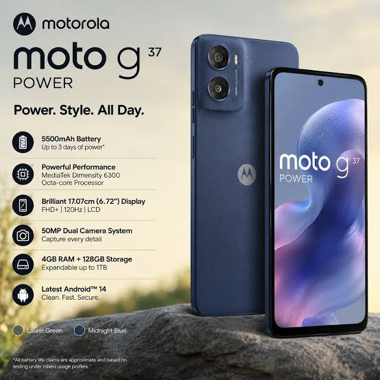 Motorola Moto G37 Power 5G — Dimensity 6400, 8 GB / 128 GB, 6.67" LCD 120 Hz, 7000 mAh