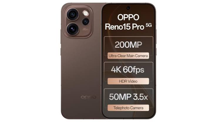 OPPO Reno15 Pro 5G — Dimensity 8450, 12 GB / 512 GB, 6.8" AMOLED 120 Hz, 6500 mAh