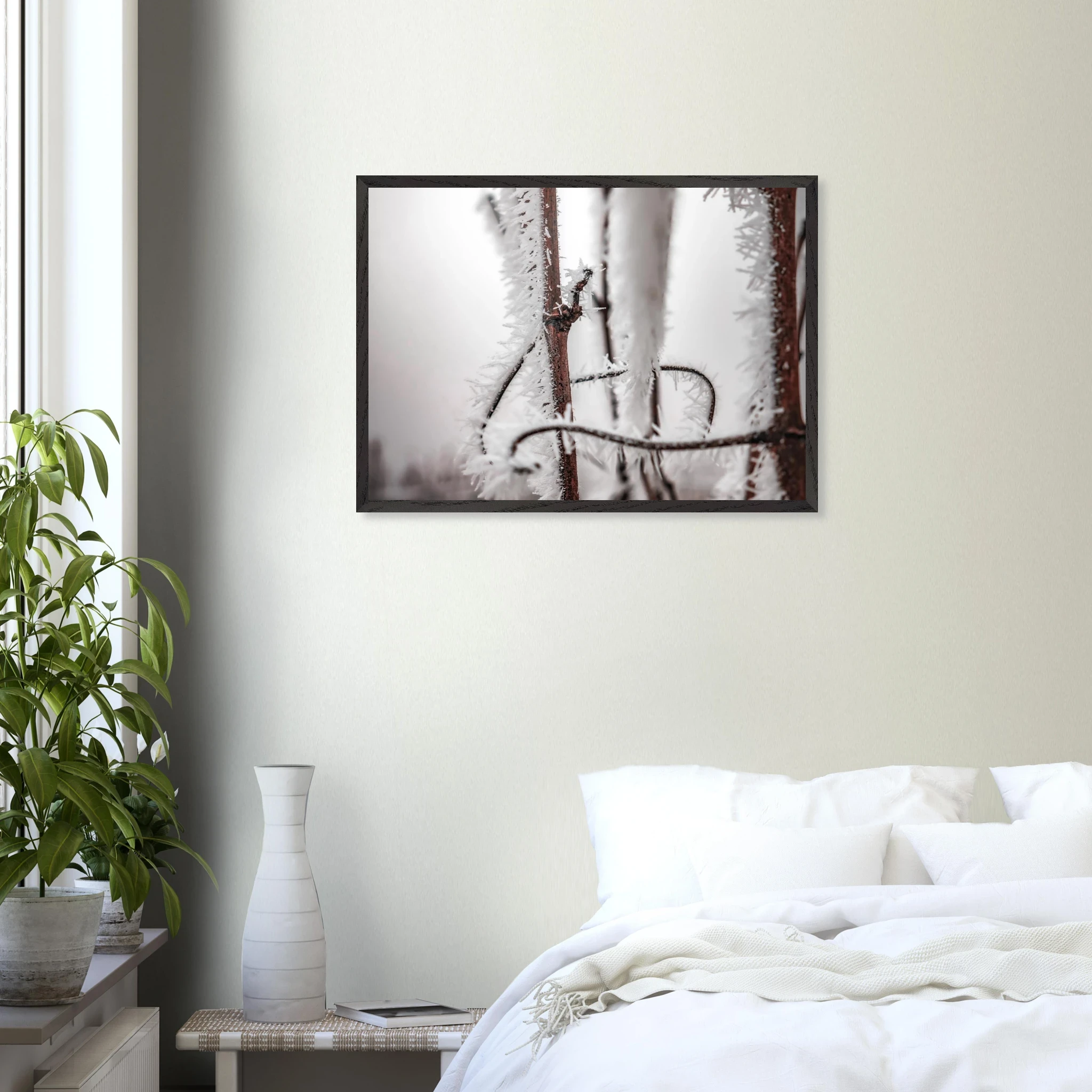 Les vents de l’hiver – Photographie de la vigne gelé – Art déco Photo d\'art déco d\'artiste auteur encadré en bois premium chêne frêne papier épais premium FSC Les vents de l’hiver – Photographie de la vigne gelé – Art déco Photo d\'art déco d\'artiste auteur encadré en bois premium chêne frêne papier épais premium FSC