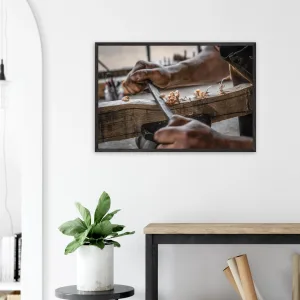 « Les affres du bois » – Photographie premium en papier certifié FSC Photo d'art déco d'artiste auteur encadré en bois premium chêne frêne papier épais premium FSC