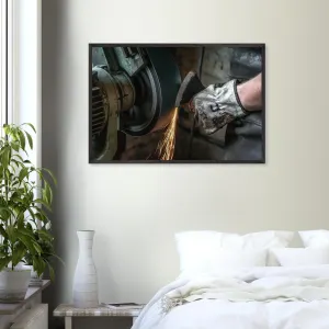 « Les étincelles du labeur » – Photographie d’atelier – Photo Art déco Photo d'art déco d'artiste auteur encadré en bois premium chêne frêne papier épais premium FSC