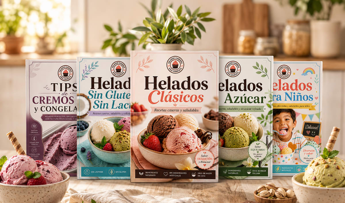 Mockup Guía de Helados Caseros