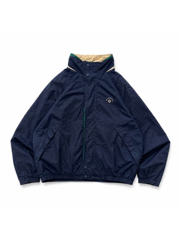 Vintage Navy High-Neck Windbreaker Jacket