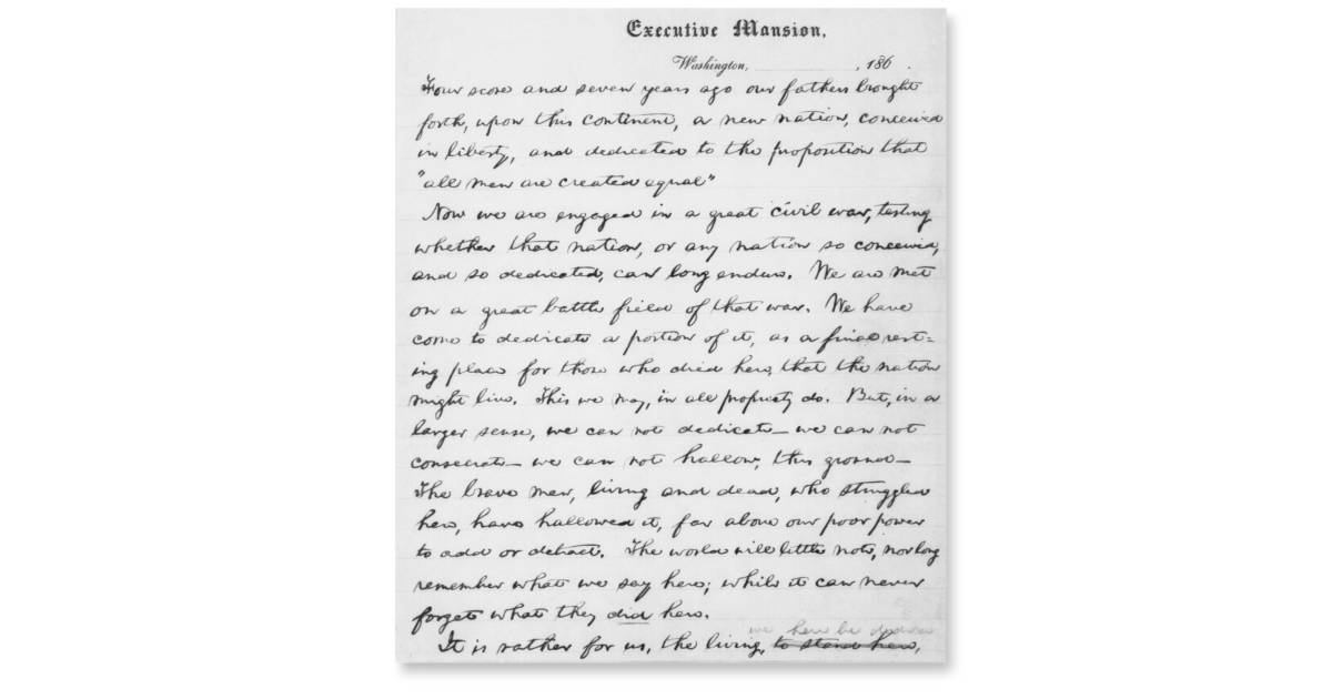 the gettysburg address speech full text